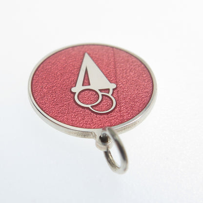 925 Sterling Silver Rose Enamel Ice Cream Round Cut Minimalist Charm Pendant