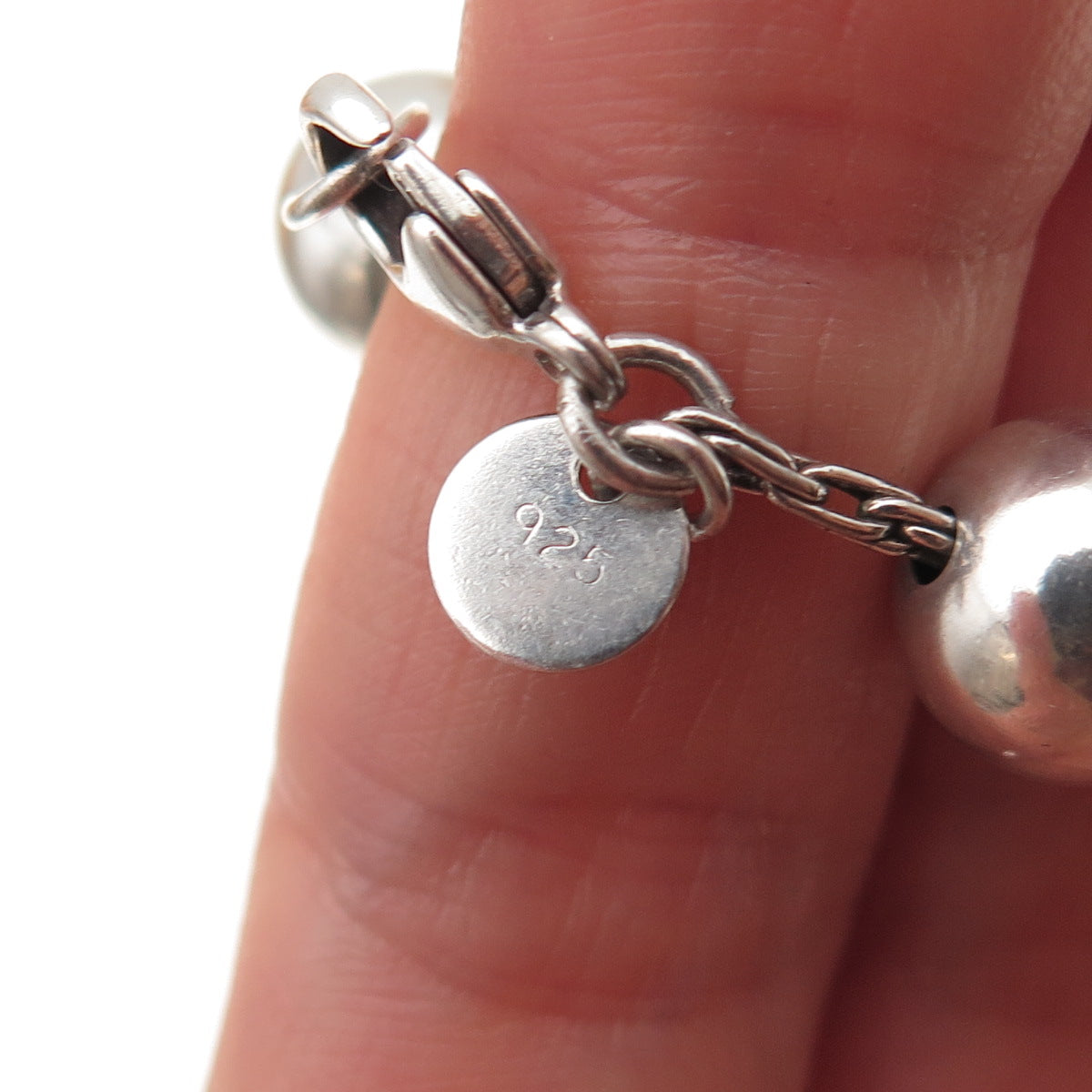 Tiffany & Co. 925 Sterling Silver Vintage HardWear Ball Beaded Bracelet 7.25"