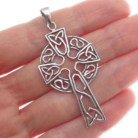 925 Sterling Silver Vintage Celtic Cross Pendant
