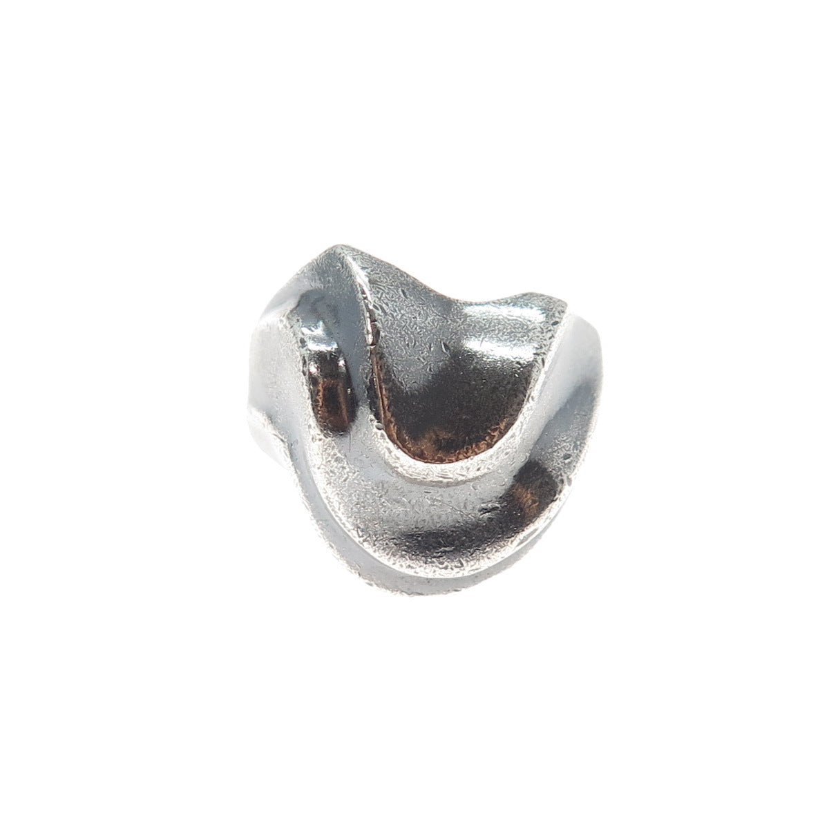 925 Sterling Silver Vintage Mexico Modernist Oxidized Ring Size 7.75