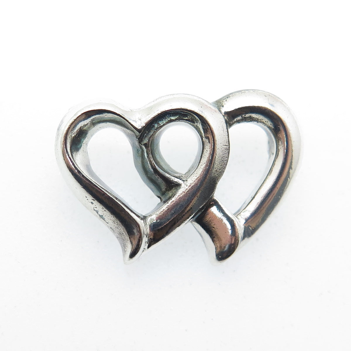 925 Sterling Silver Vintage Loving Hearts Centerpiece Slide Pendant