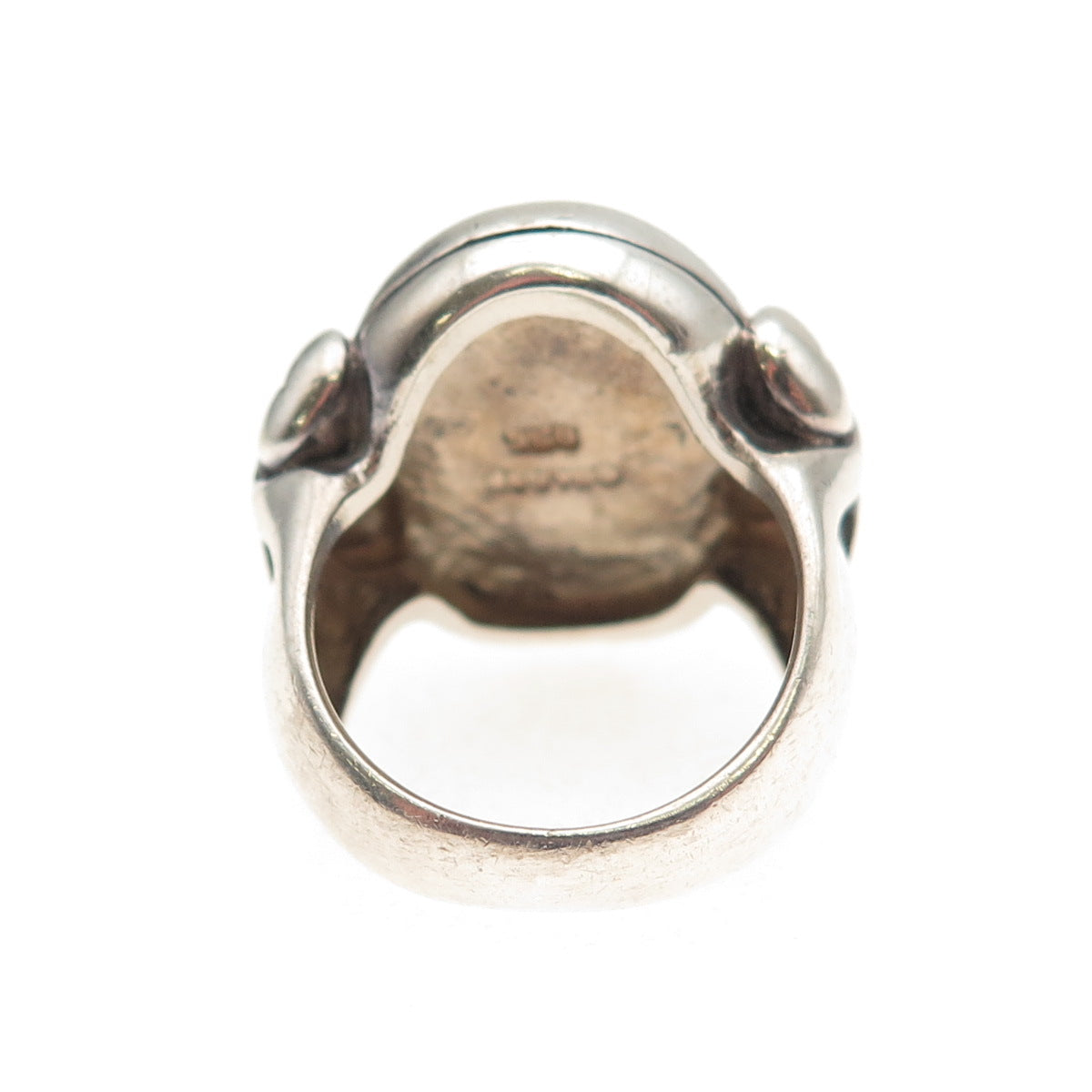 Barse 925 Sterling Silver Vintage Real Tyrone Turquoise Modernist Ring Size 6.25