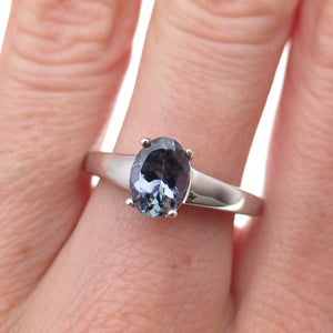 Chuck Clemency 925 Sterling Silver Real Oval-Cut Iolite Ring Size 8