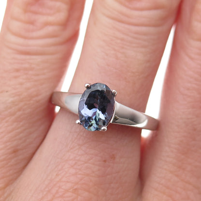 Chuck Clemency 925 Sterling Silver Real Oval-Cut Iolite Ring Size 8