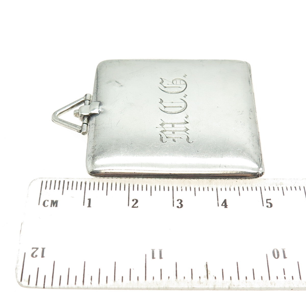 925 Sterling Silver Antique Art Deco Picture Frame Pocket Chatelaine Pendant