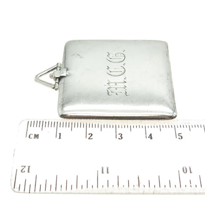 925 Sterling Silver Antique Art Deco Picture Frame Pocket Chatelaine Pendant