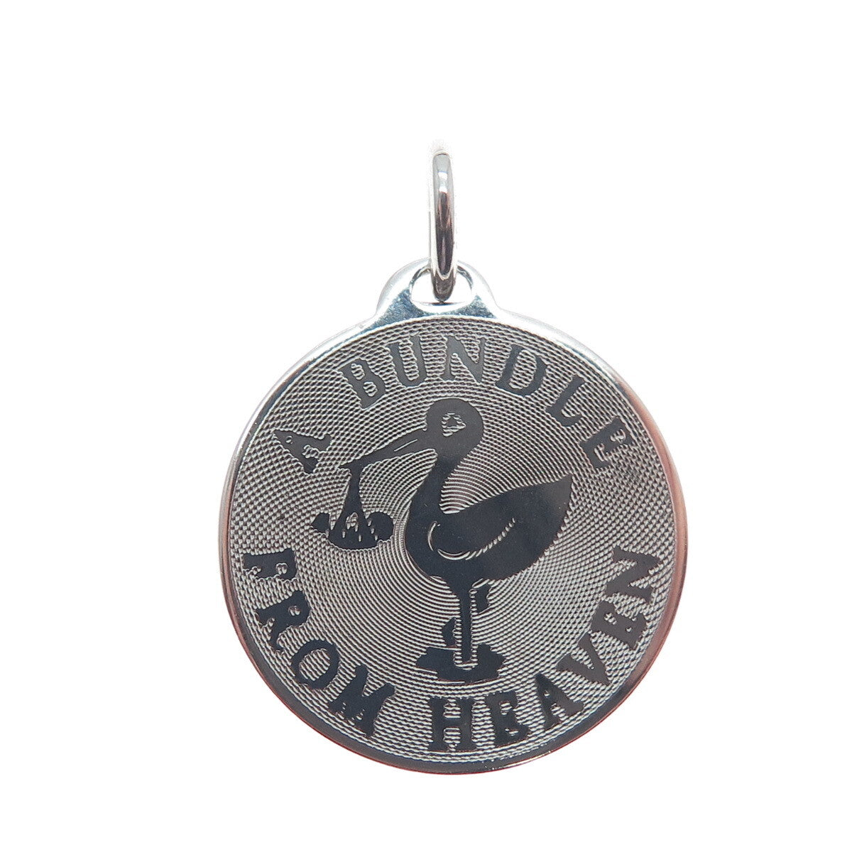 A & Z 925 Sterling Silver Vintage A Bundle from Heaven Stork Charm Pendant