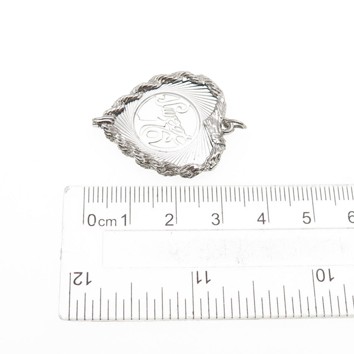 Town & Country 925 Sterling Silver Vintage Sweet 16 Heart Charm Pendant