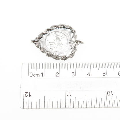 Town & Country 925 Sterling Silver Vintage Sweet 16 Heart Charm Pendant