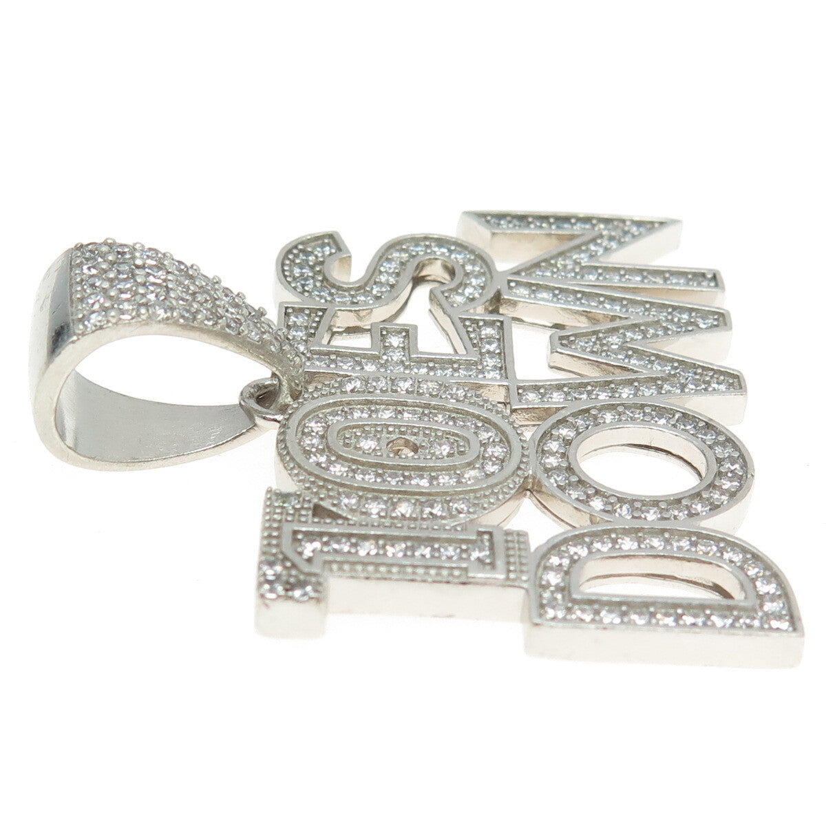 925 Sterling Silver Round-Cut C Z "Toes Down" Pendant
