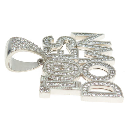 925 Sterling Silver Round-Cut C Z "Toes Down" Pendant