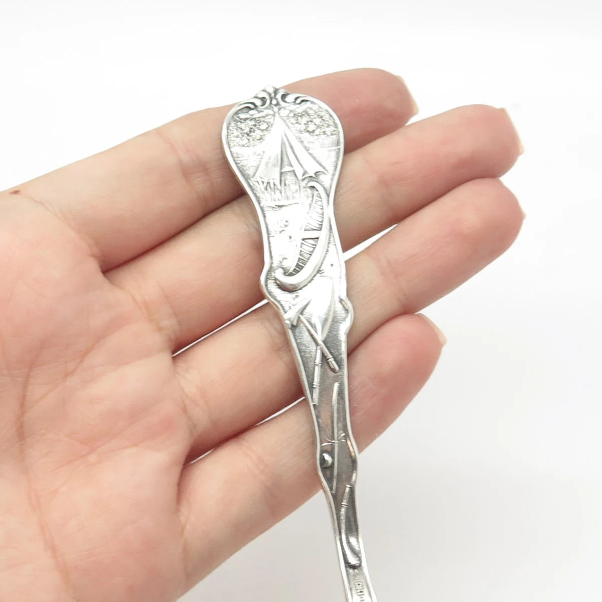 925 Sterling Silver Antique Art Deco Mechanics New Jersey States & Cities Spoon