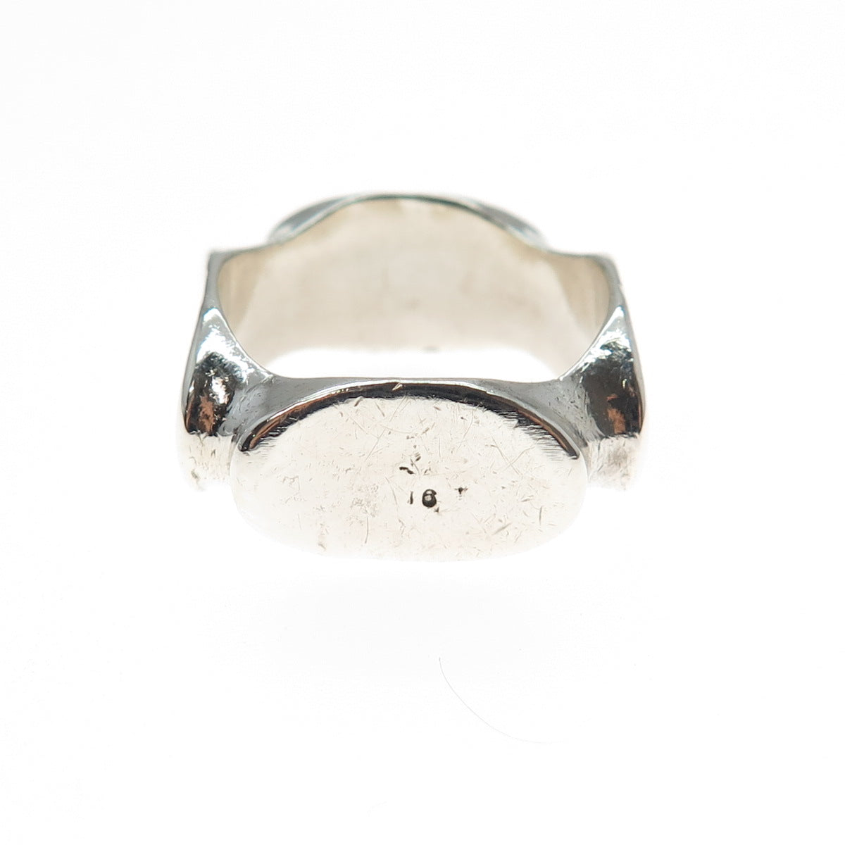 925 Sterling Silver Vintage Spain Modernist Ring Size 7.5