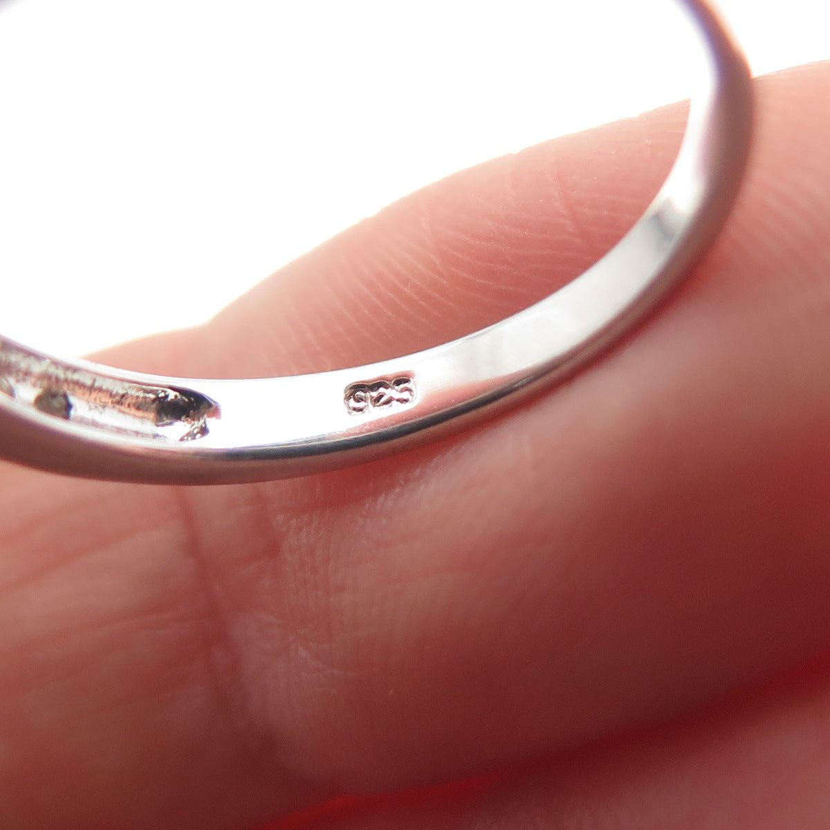 925 Sterling Silver Real Blue & White Topaz Ring Size 7.25