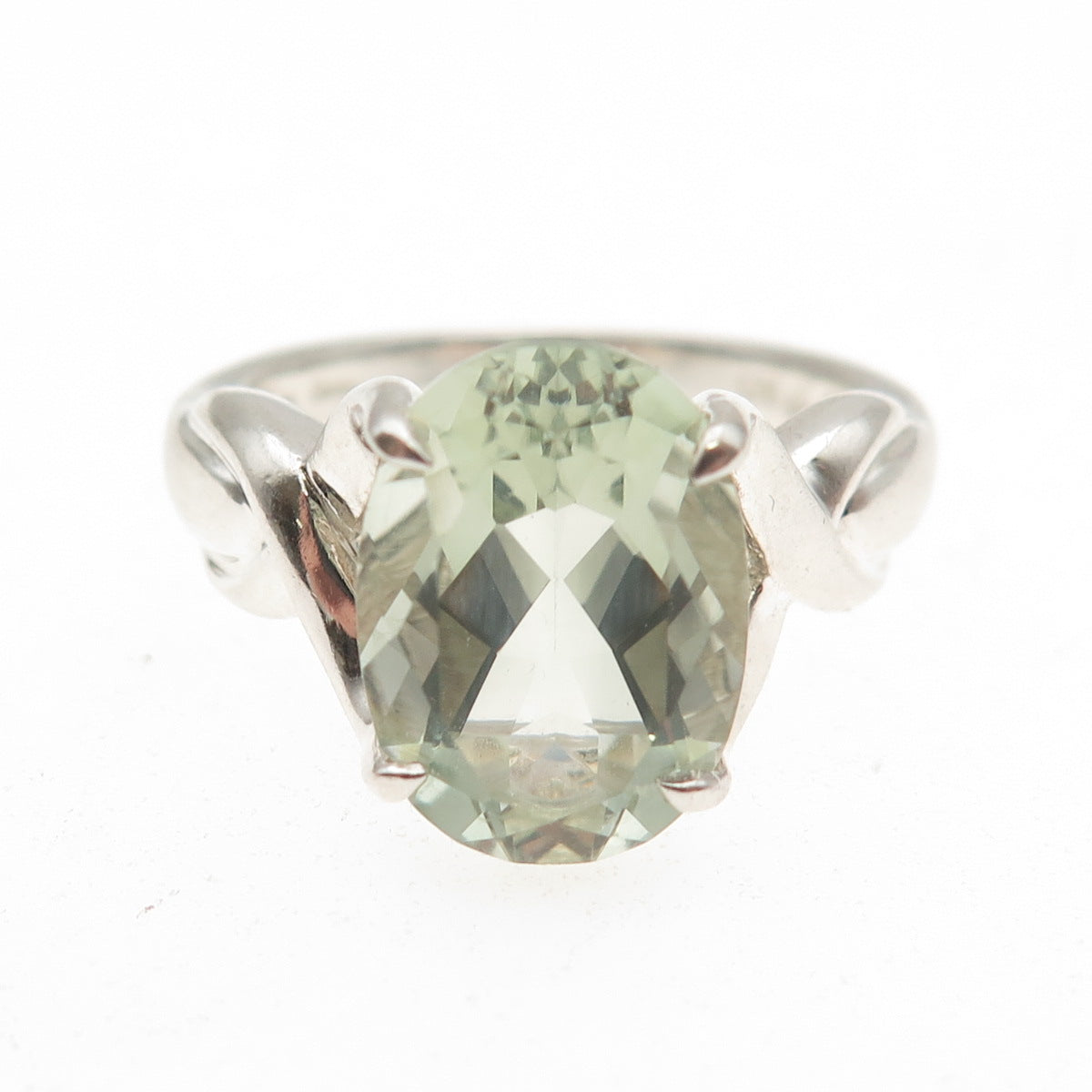 Michelle Albala 925 Sterling Silver Vintage Real Green Amethyst Ring Size 10.25