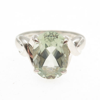 Michelle Albala 925 Sterling Silver Vintage Real Green Amethyst Ring Size 10.25