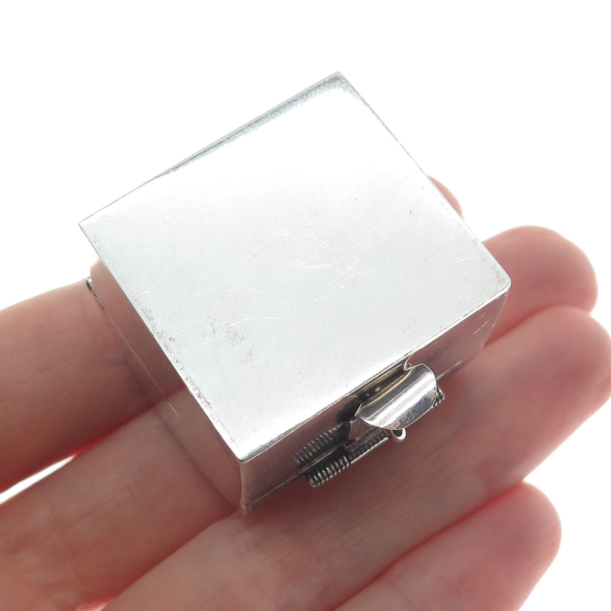 925 Sterling Silver Vintage Mexico Treasure Chest Pill Box Miniature
