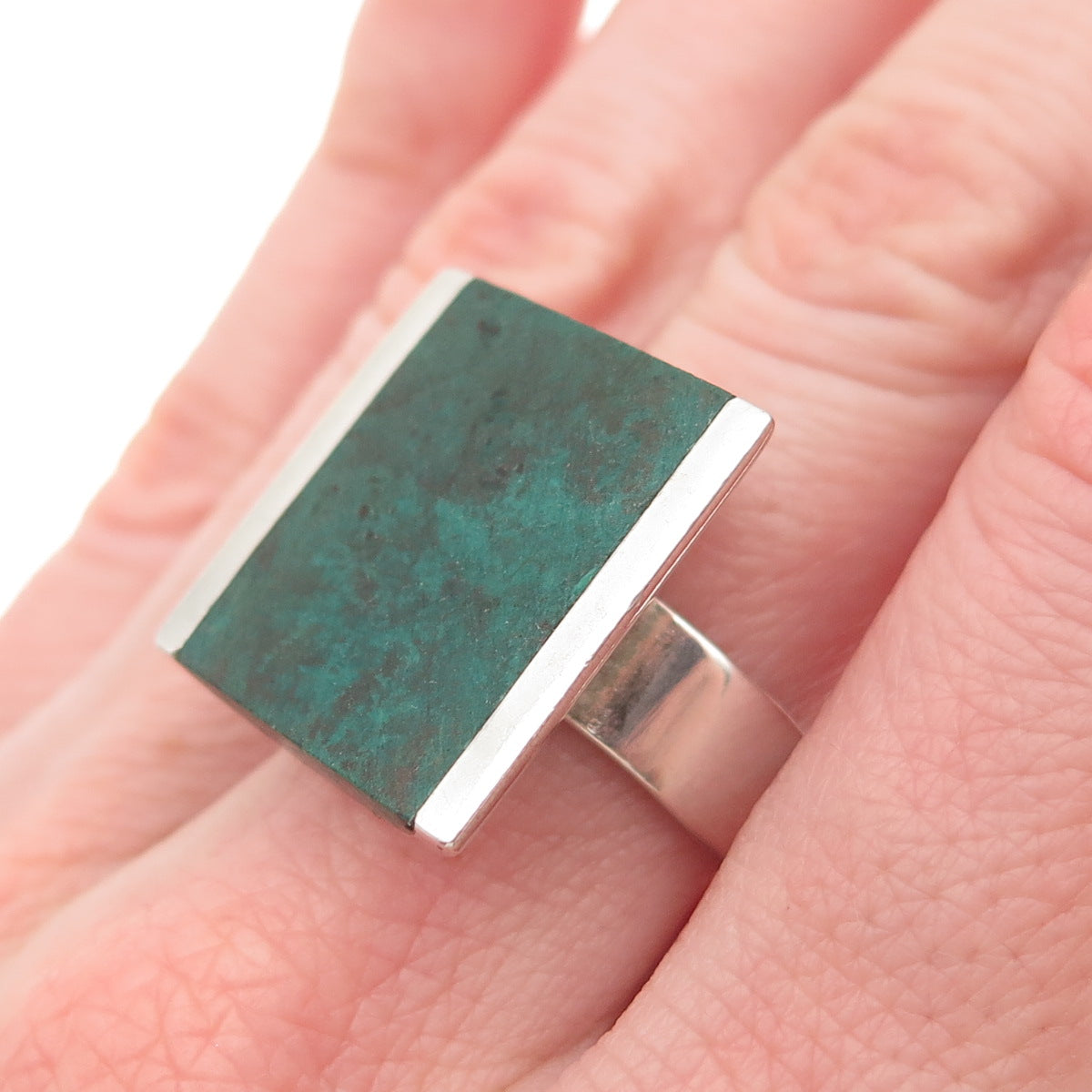 925 Sterling Silver Vintage Real Eilat Modernist Ring Size 7.75