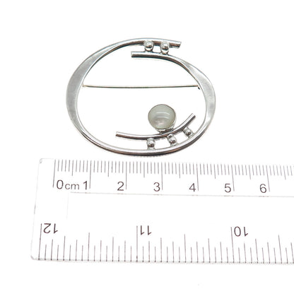 925 Sterling Silver Vintage MCW Artisan Real MOP Modernist Pin Brooch