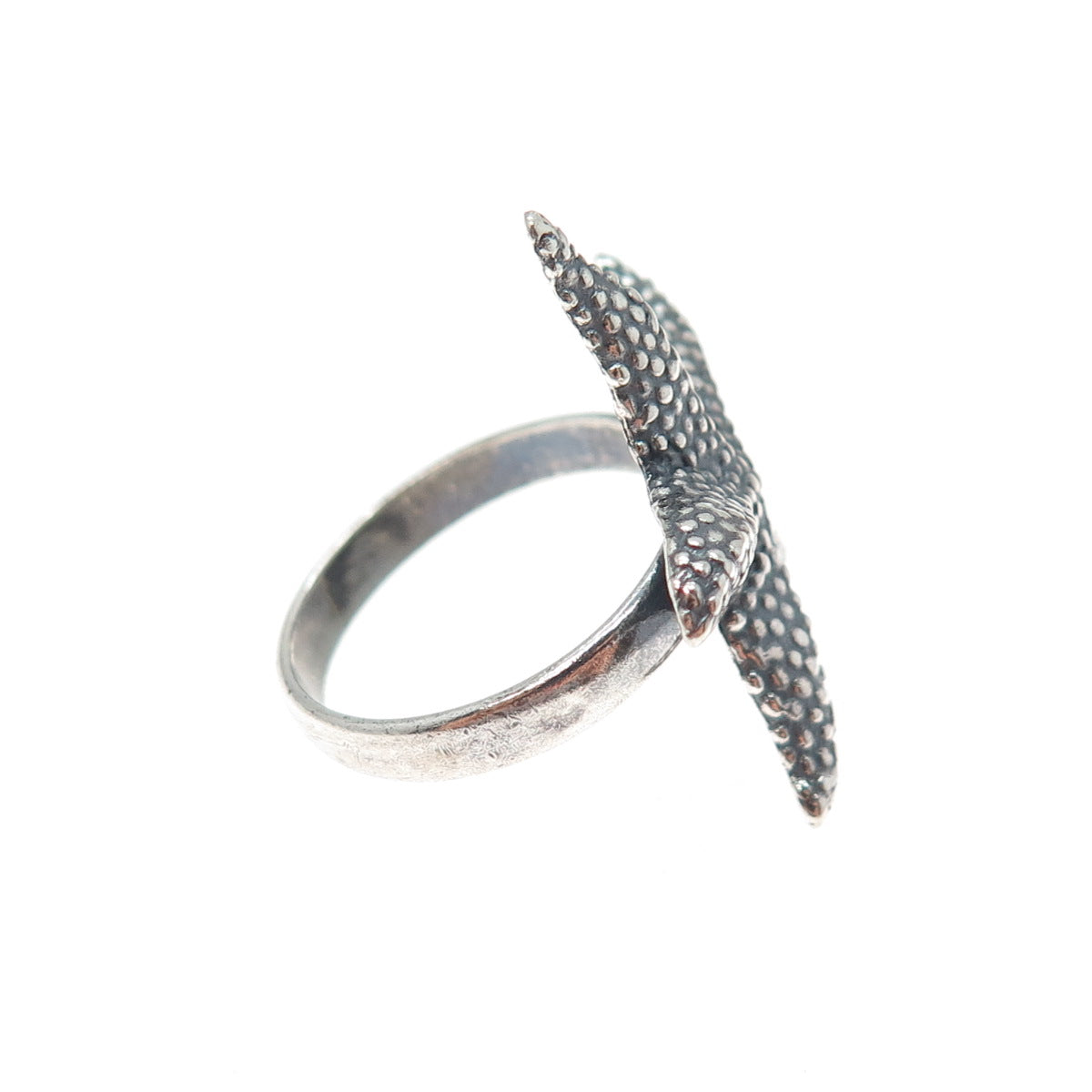925 Sterling Silver Vintage Starfish Oxidized Ring Size 6.5