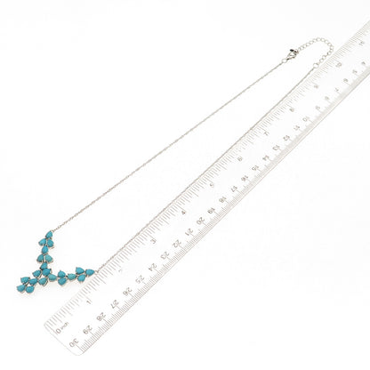 925 Sterling Silver Real Turquoise Singapore Chain Necklace 18-20"