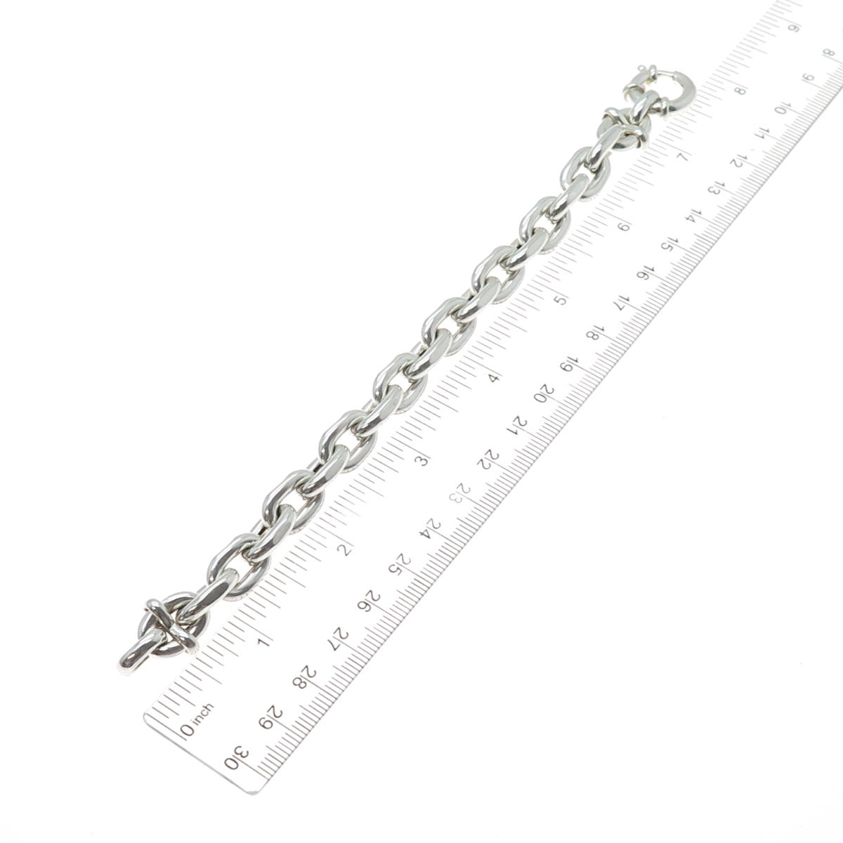 925 Sterling Silver Vintage Italy Cable Link Bracelet 6.75"