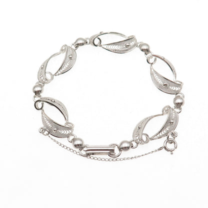 Sorrento 925 Sterling Silver Vintage Filigree Bracelet 7"