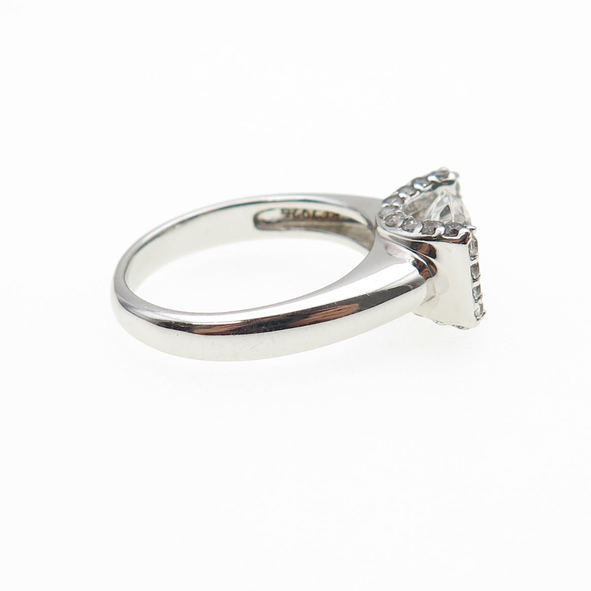 925 Sterling Silver Round-Cut C Z Engagement Ring Size 7.25
