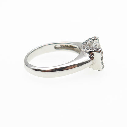 925 Sterling Silver Round-Cut C Z Engagement Ring Size 7.25