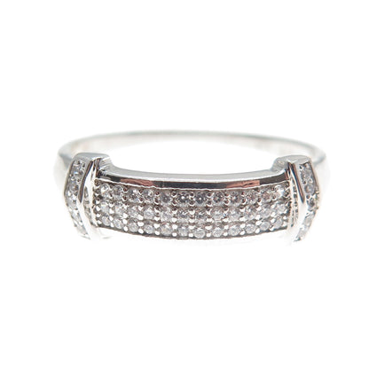 925 Sterling Silver Round-Cut C Z Sparkle Ring Size 9.25