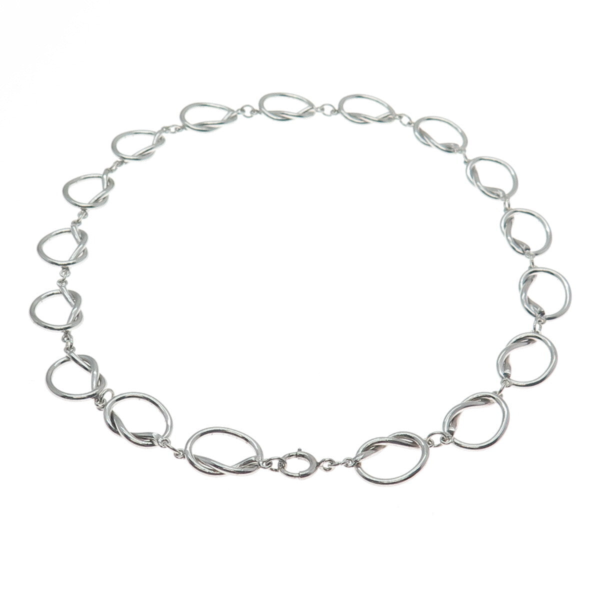 B. A. BALLOU & CO. Sterling Silver Antique Art Deco Love Knot Chain Necklace 15"