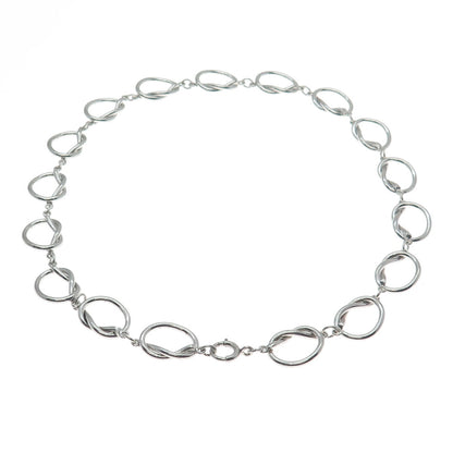 B. A. BALLOU & CO. Sterling Silver Antique Art Deco Love Knot Chain Necklace 15"