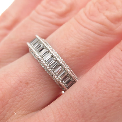 Michael Valitutti Gems En Vogue 925 Sterling C Z Eternity Band Ring Size 7.25