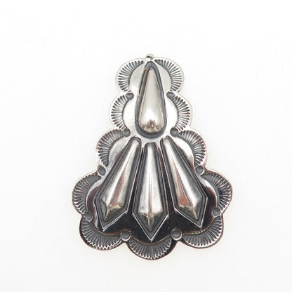 Old Pawn 925 Sterling Silver Vintage Southwestern Oxidized Tribal Charm Pendant