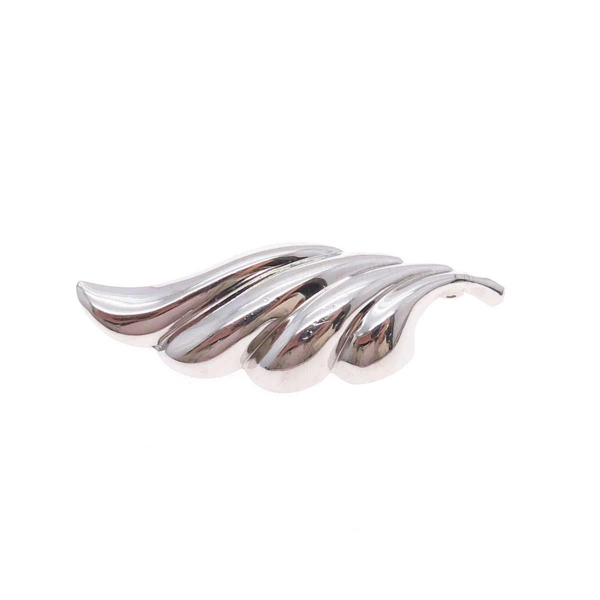 BEAU 925 Sterling Silver Vintage Modernist Wing Pin Brooch