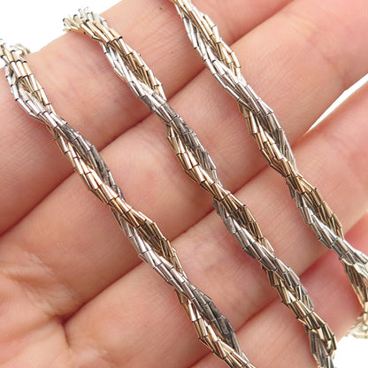 SUNRISE Old Pawn Sterling Silver Gold Filled Vintage Liquid Chain Necklace 28"