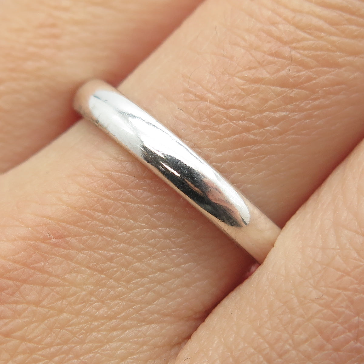 MICHELLE ALBALA 925 Sterling Silver Classic Wedding Band Ring Size 10.25