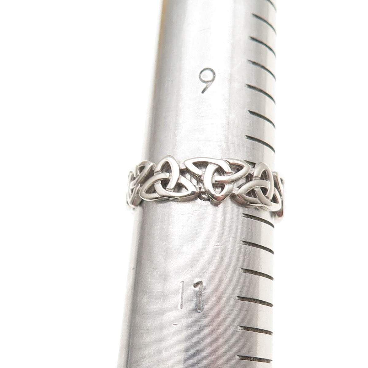 925 Sterling Silver Vintage Celtic Trinity Knot Band Ring Size 10.25
