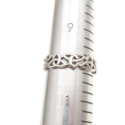 925 Sterling Silver Vintage Celtic Trinity Knot Band Ring Size 10.25