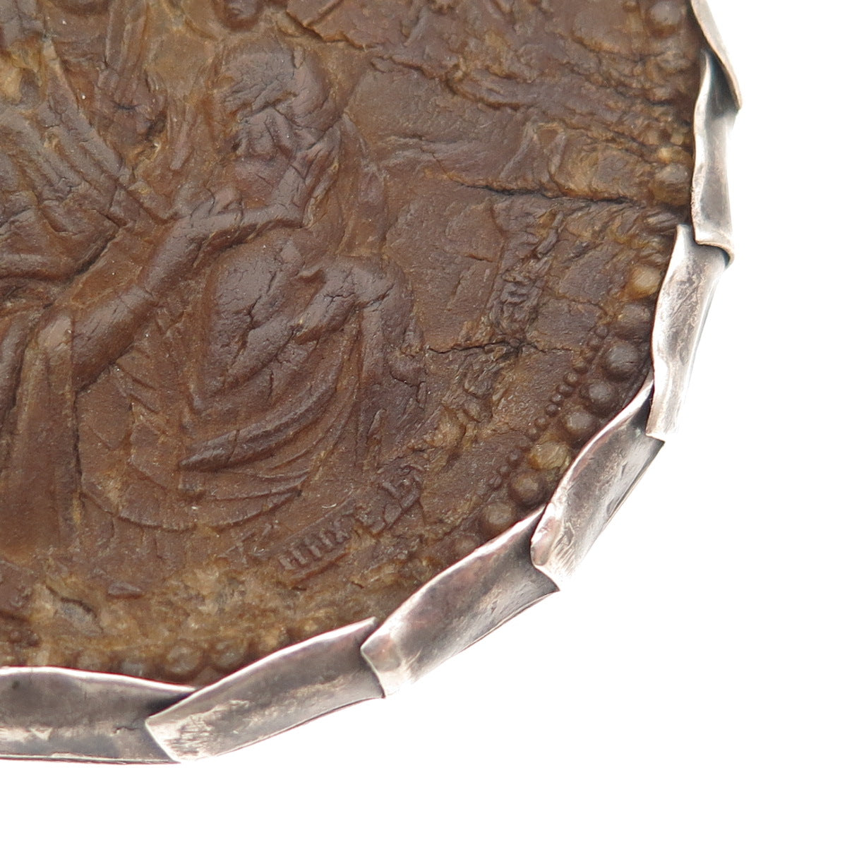Antique Silver Orthodox Nativity Scene Ladanka Icons Collectible Medal Pendant