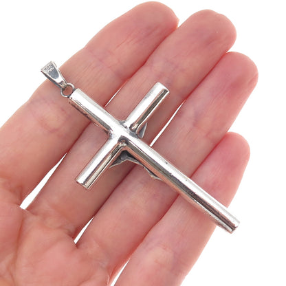 925 Sterling Silver Vintage Crucifix Cross Oxidized Pendant