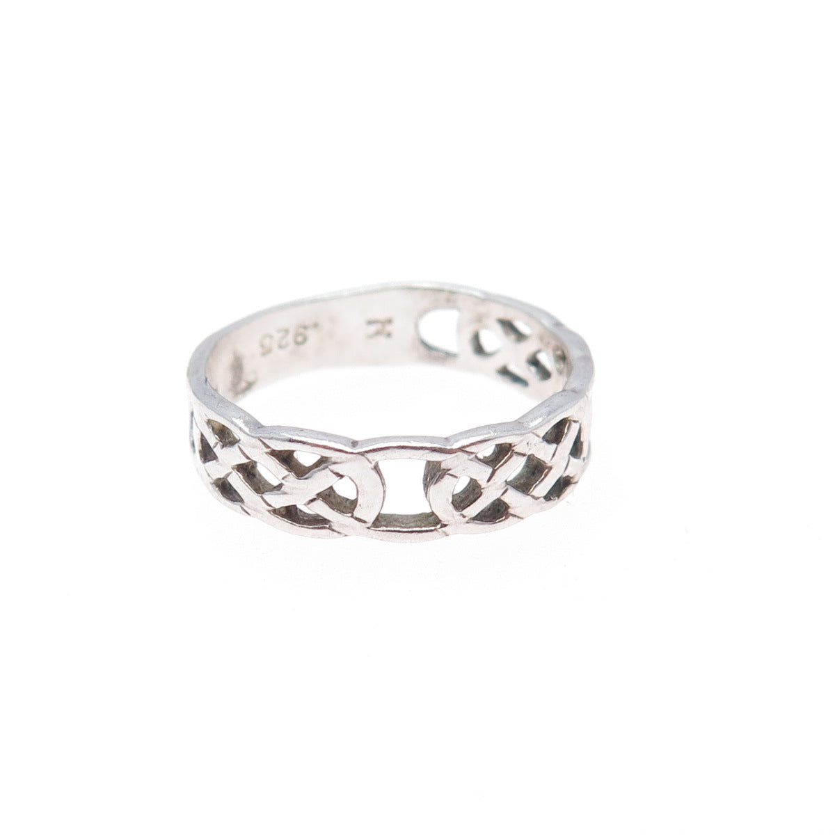 CELLINI 925 Sterling Silver Vintage Celtic Knot Band Ring Size 8.25