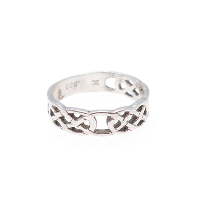 CELLINI 925 Sterling Silver Vintage Celtic Knot Band Ring Size 8.25