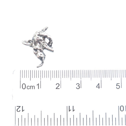 925 Sterling Silver Vintage Elephant Oxidized Minimalist Charm Pendant