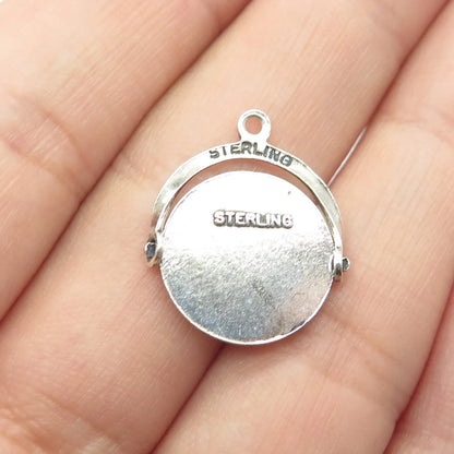 925 Sterling Silver Vintage Enamel "Cathedral of the Pines" Charm Pendant