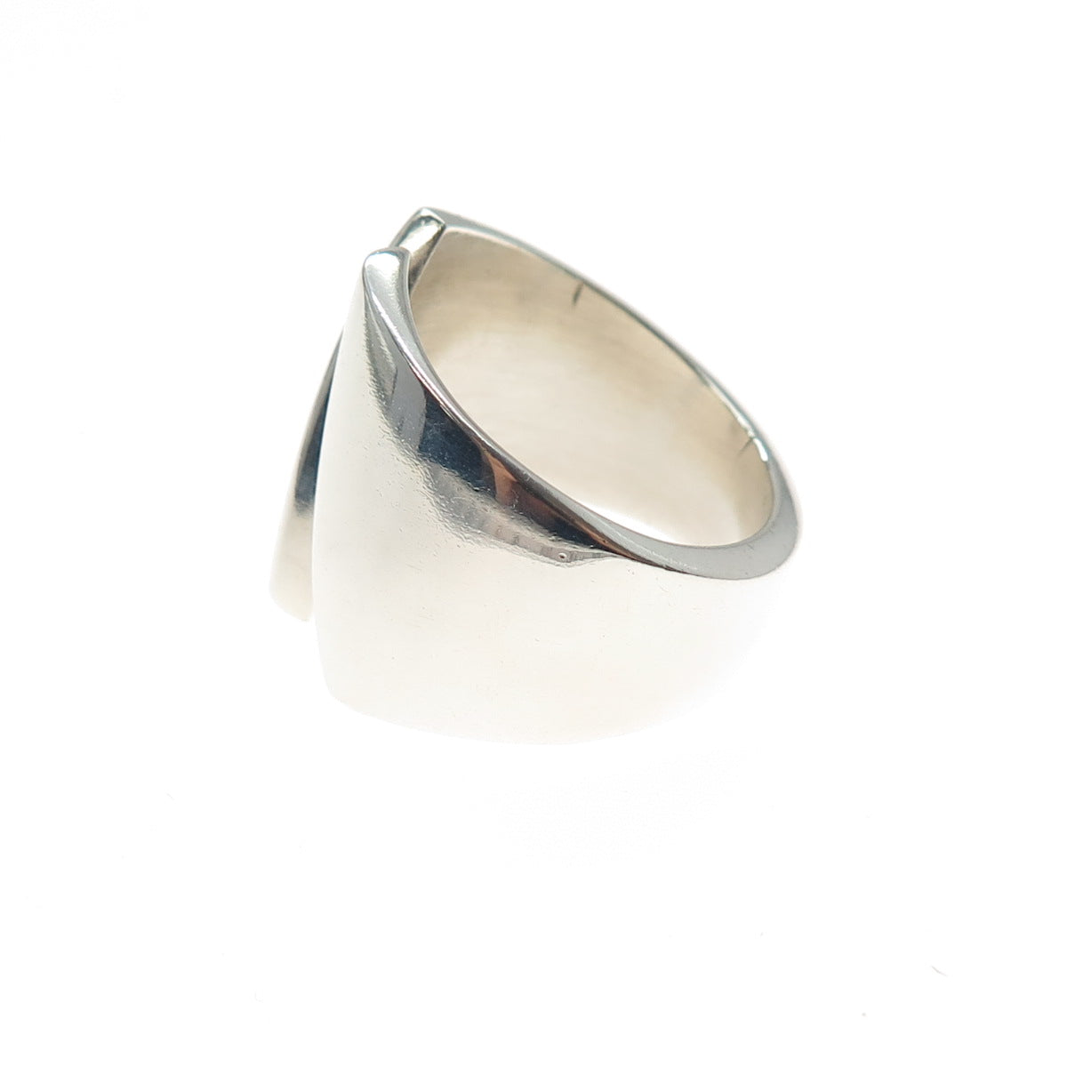 925 Sterling Silver Vintage Modernist Adjustable Ring Size 6.75