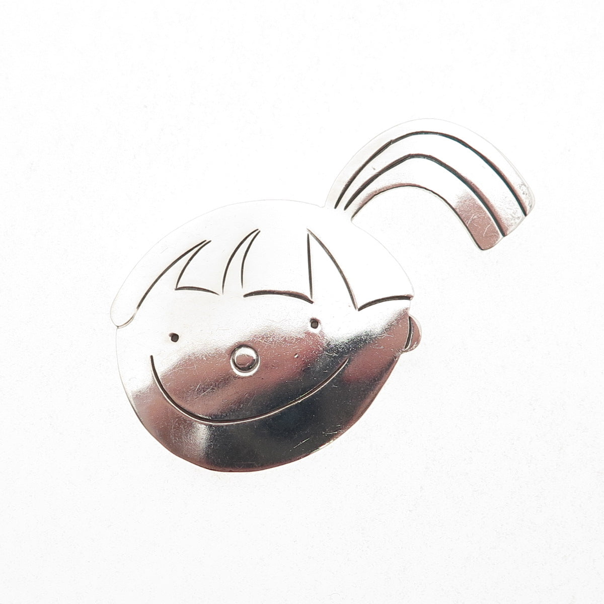 925 Sterling Silver Vintage Mexico Girl Cartoon Character Pin Brooch