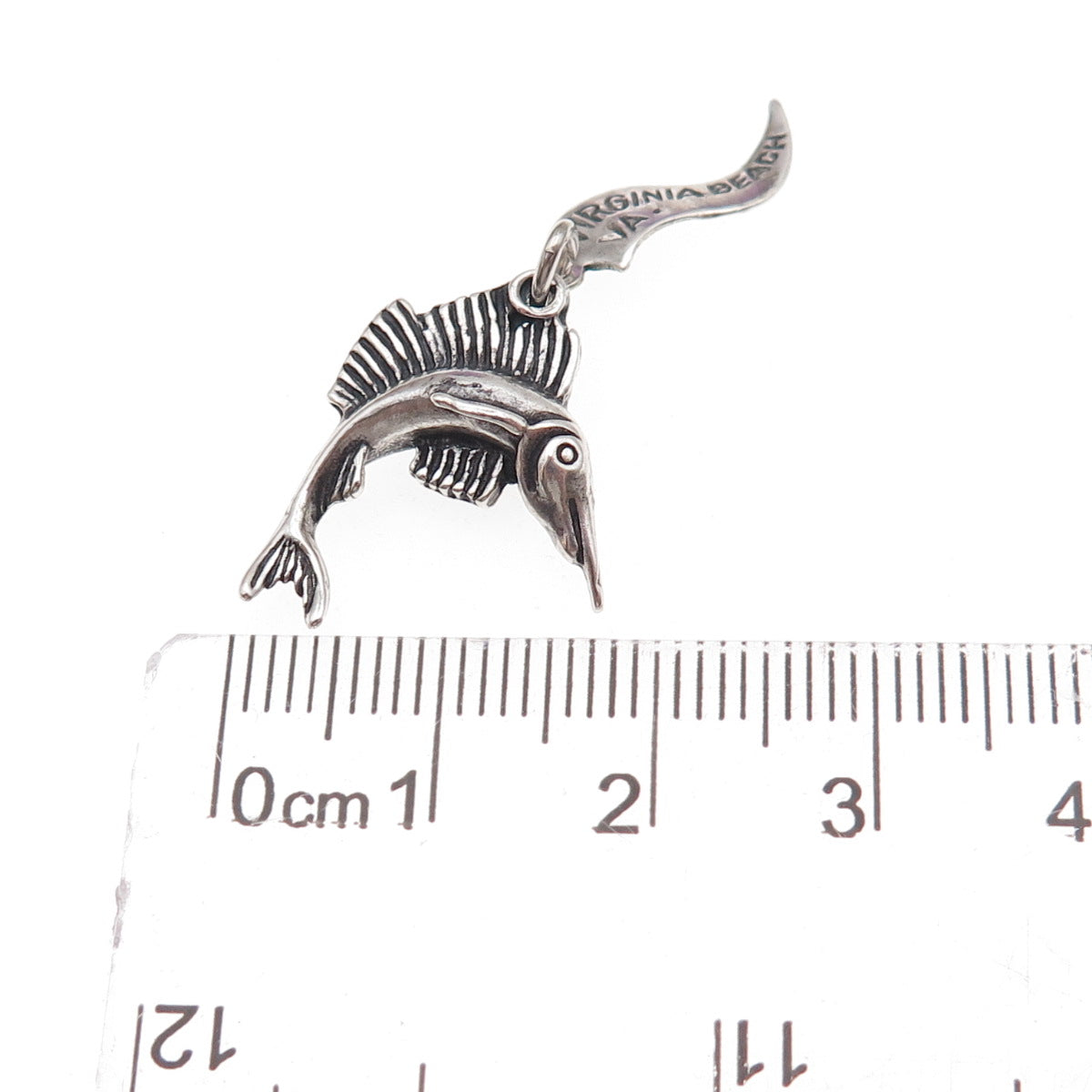 Pacific Jewelry 925 Sterling Silver Vintage Swordfish Oxidized Charm Pendant