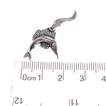 Pacific Jewelry 925 Sterling Silver Vintage Swordfish Oxidized Charm Pendant