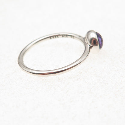 Pandora 925 Sterling Silver Real Amethyst February Birthday Blooms Ring Size 6